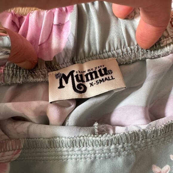 Show Me Your Mumu Green & Pink Floral Ruffle Shorts Size XS - Picture 3 of 3